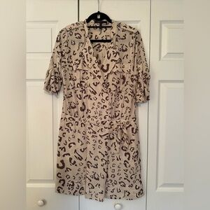 Leopard Print Wrap Dress